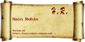 Hain Robin névjegykártya